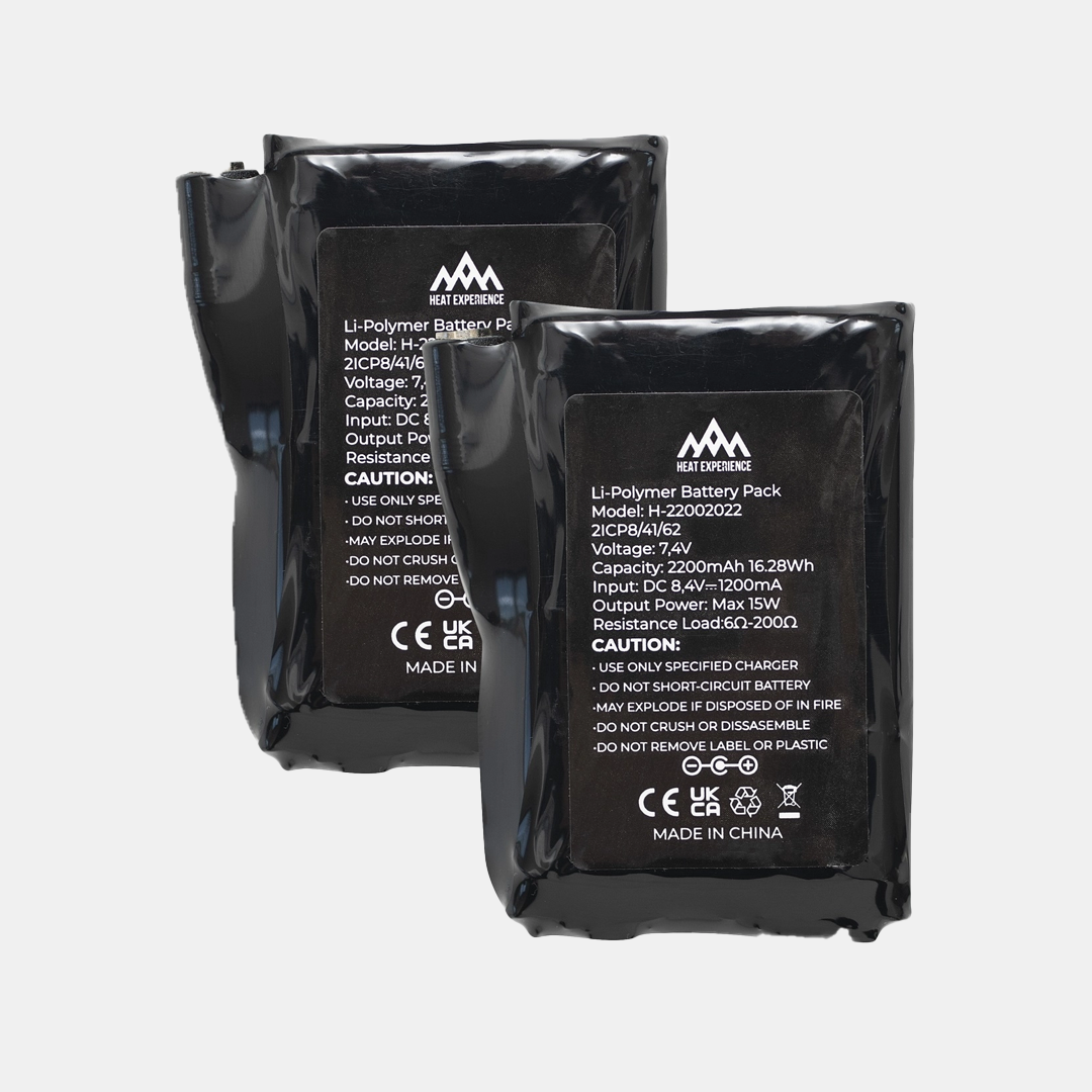 HeatX Batteri till Värmehanskar – 2-pack – 2200mAh, 7.4V