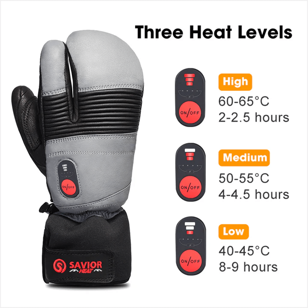 Savior Heat - Värmehandskar Crab Fingers i Skinn - Nordiq Heat