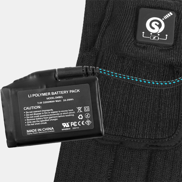 Savior Heat - Värmestrumpor Svart/Röd med Batteri